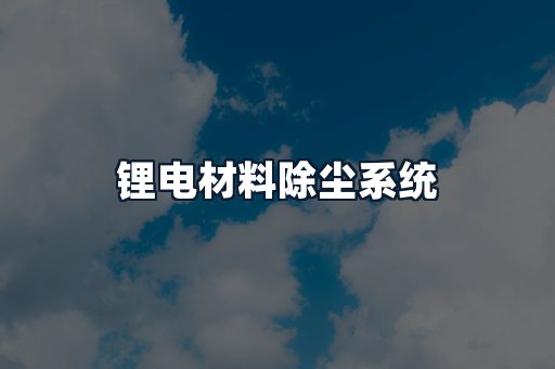 锂电材料除尘系统